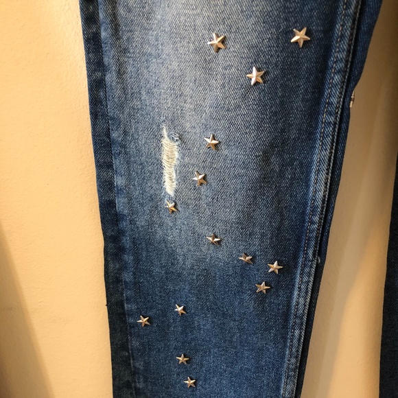 Star Stud Straight Jeans - ZARA - Picture 4 of 5